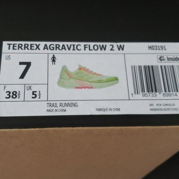 New Adidas Terrex Agravic Flow Womens Trail Running Sneakers Size 7 Outdoor Neon - Picture 10 of 10